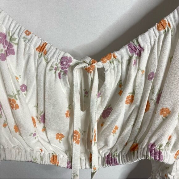 Princess Polly White Floral Caribou Crop Top Size 10 NWT - Picture 9 of 13